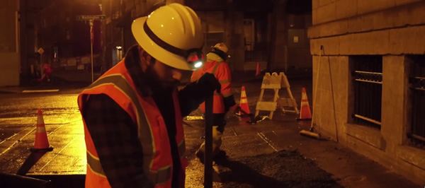 Working At Night On A Quick & Easy Sidewalk Repair