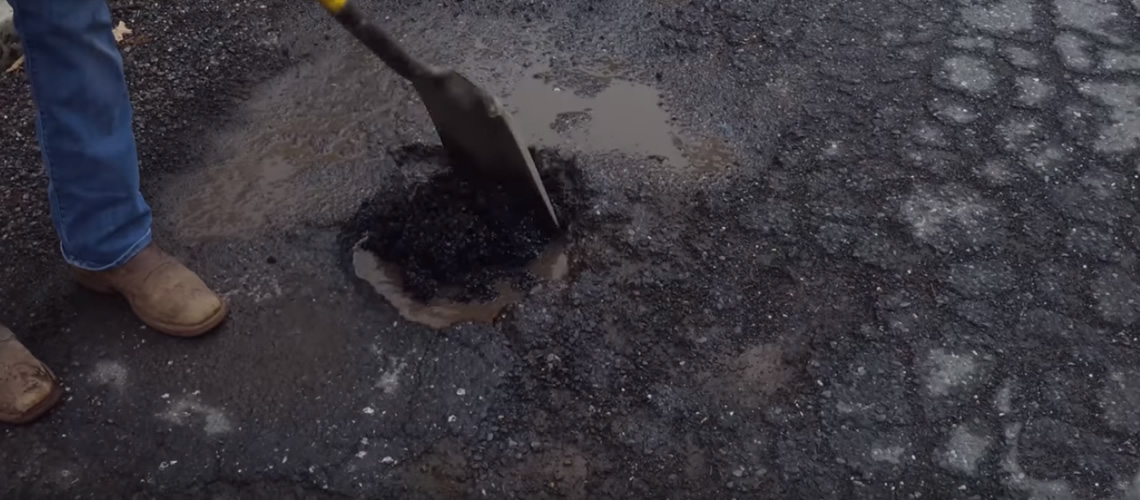 Easy Pothole Repair Along A School Bus Route